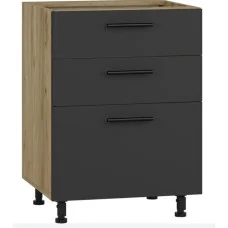 Bedside table with drawers VENTO D3S-60/82, facade: anthracite